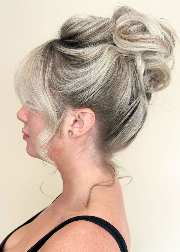 Voluminous Icy Blonde Updo — Winter Formal Hairstyles
