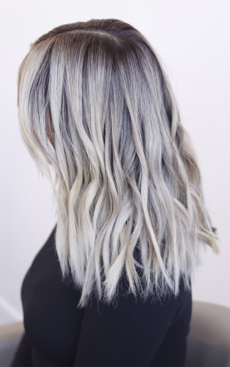 Mid-Back Icy Blonde With Subtle Root Shadow — Icy Blonde Hair