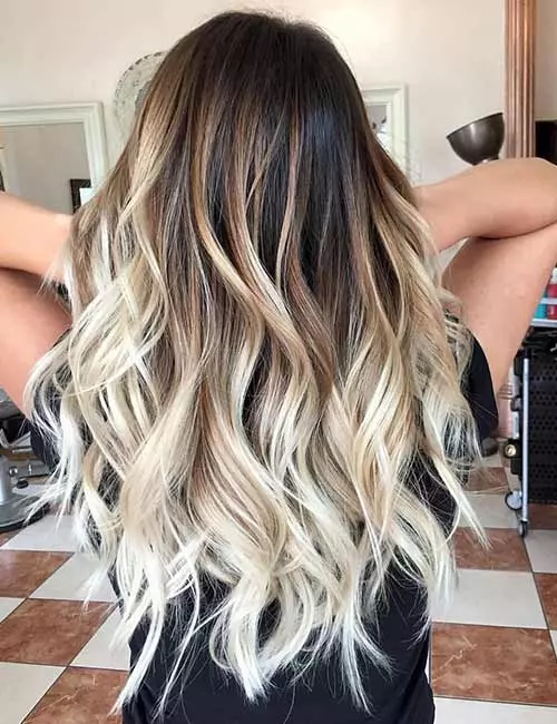 Dramatic Ombre Dark Brown To Platinum — Blonde to Brunette Hair