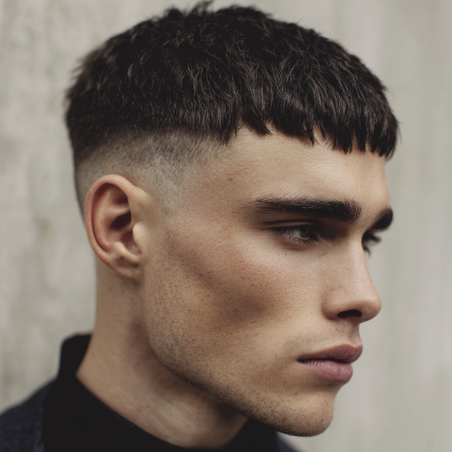 Ear Crop Fade With Textured Fringe — Winter Haircuts for Men