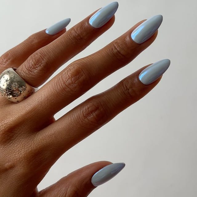 Solid Color Visual Idea — Winter Chrome Nails