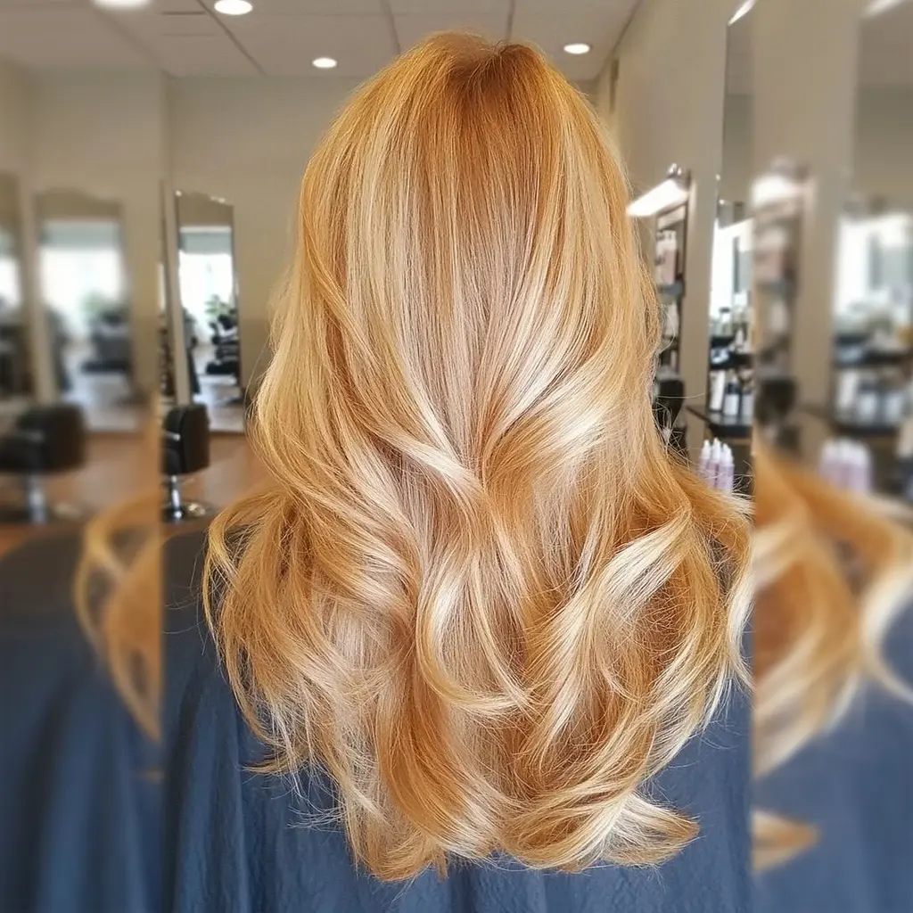 Golden Blonde Hair with Warm Tones and a Dark Top — Blonde Hair Colour