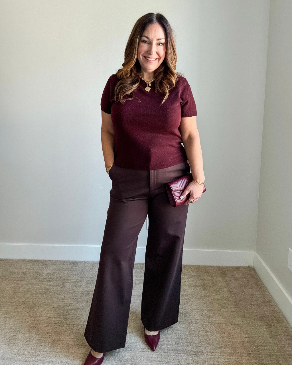 Burgundy Knit Set: Chic Monochromatic Style for Fall — Fall to Winter Outfits