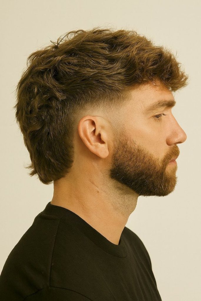 Textured Mullet With Faded Sides — Winter Hairstyles for Men