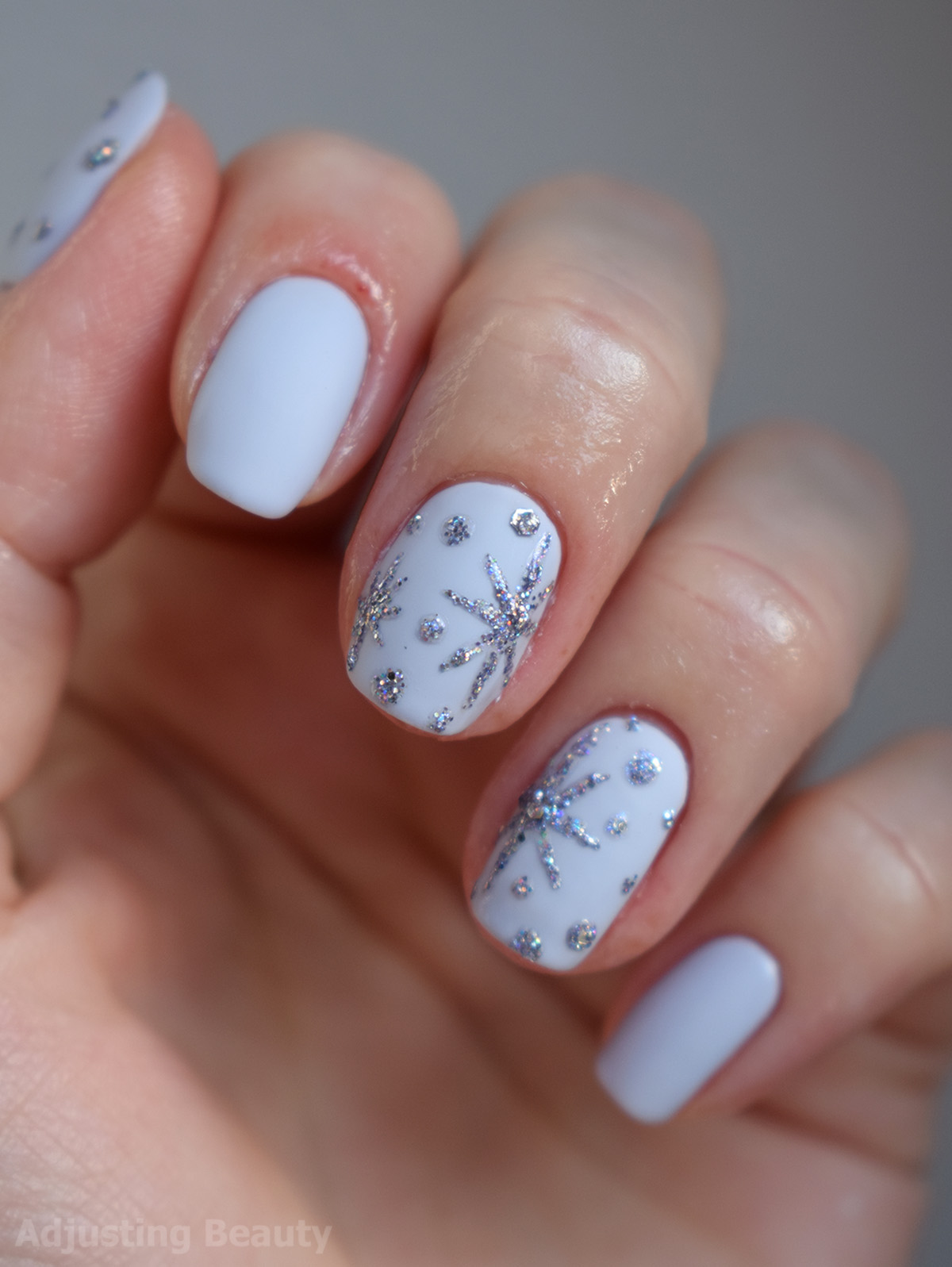 Subtle Sparkle Pale Blue Matte Subtle Sparkle Pale Blue Matte — Snowflake Nails