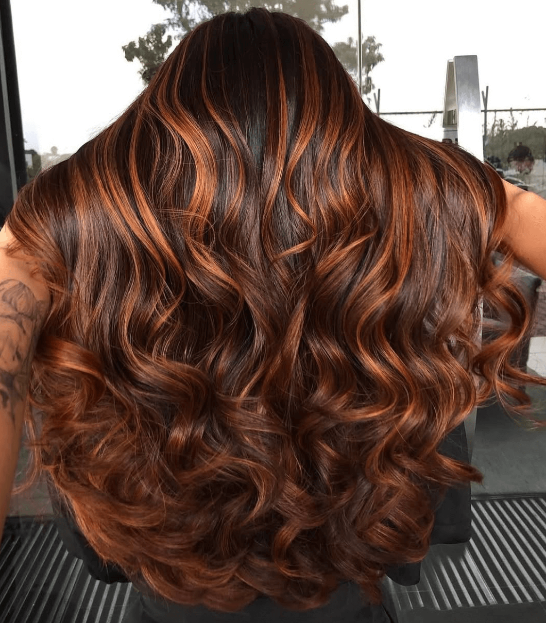 Dark Brown With Copper Auburn Ombre Dark Brown With Copper Auburn Ombre — Winter Ombre Hair