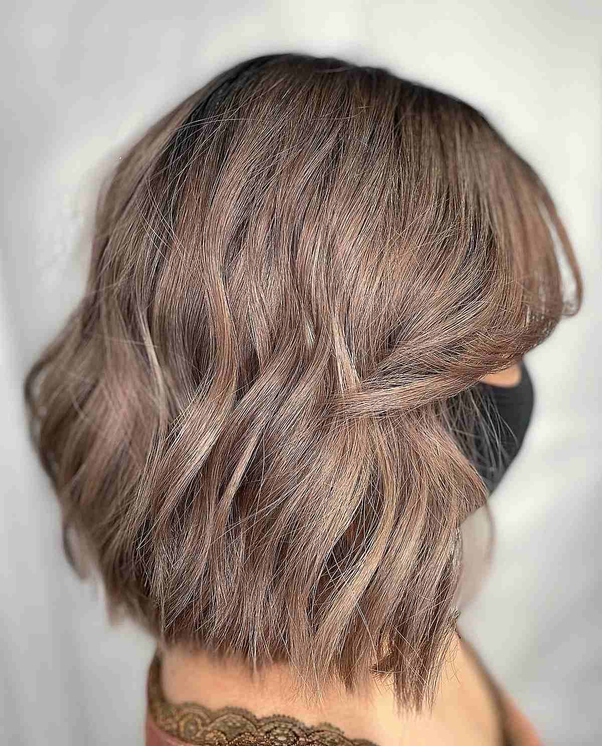 Chin Wavy Bob in Light Ash Brown — Ash Brown Hair