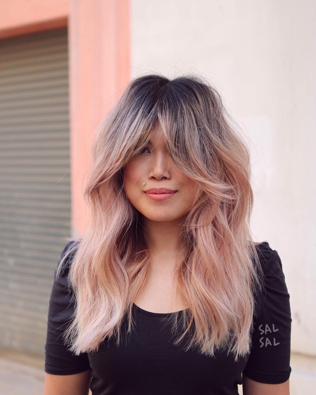 Dark Brown With Subtle Highlights Collarbone Layers With Full Bangs — Long Winter Haircuts