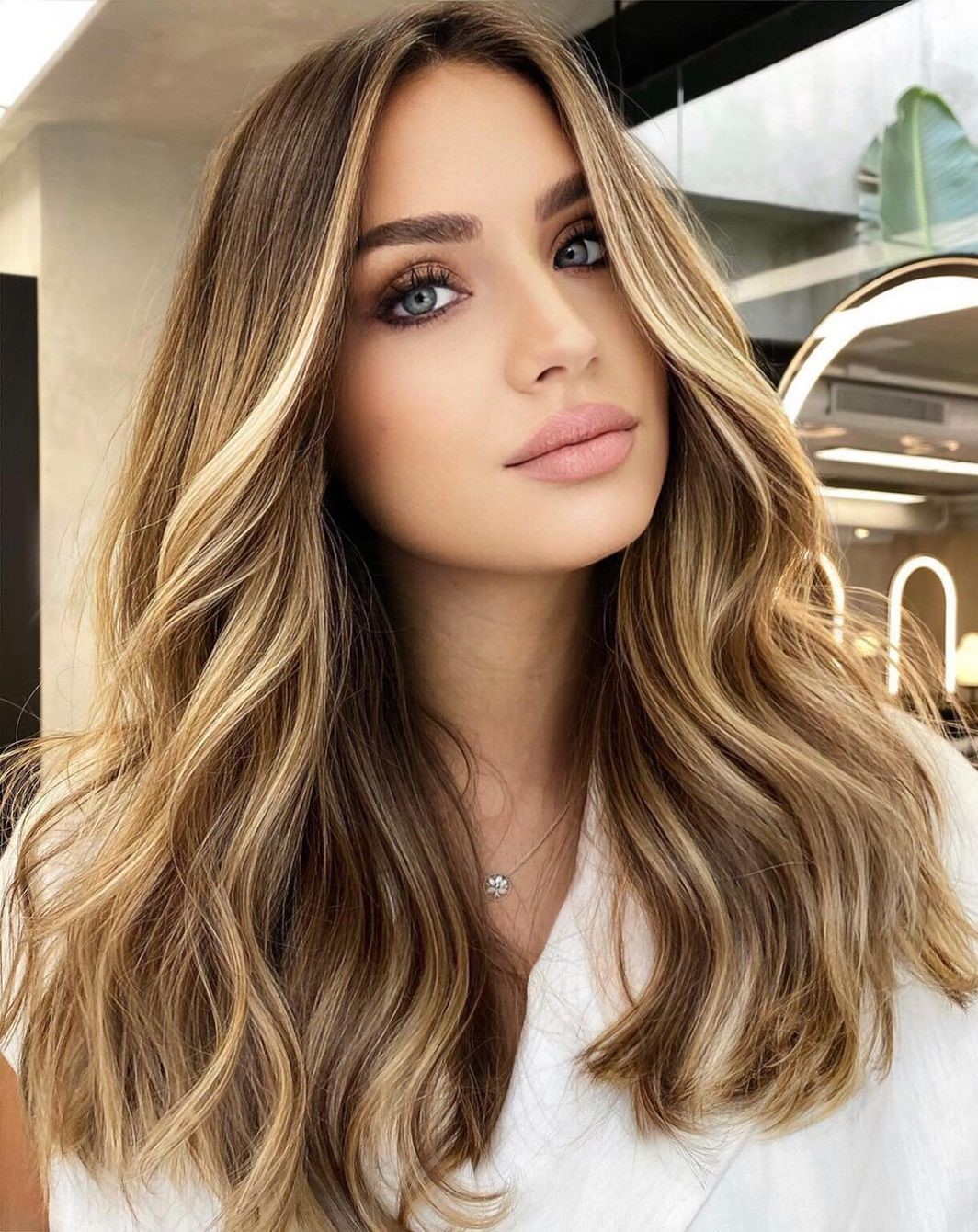 Medium Brown With Harmonious Blonde Highlights — Blonde to Brunette Hair