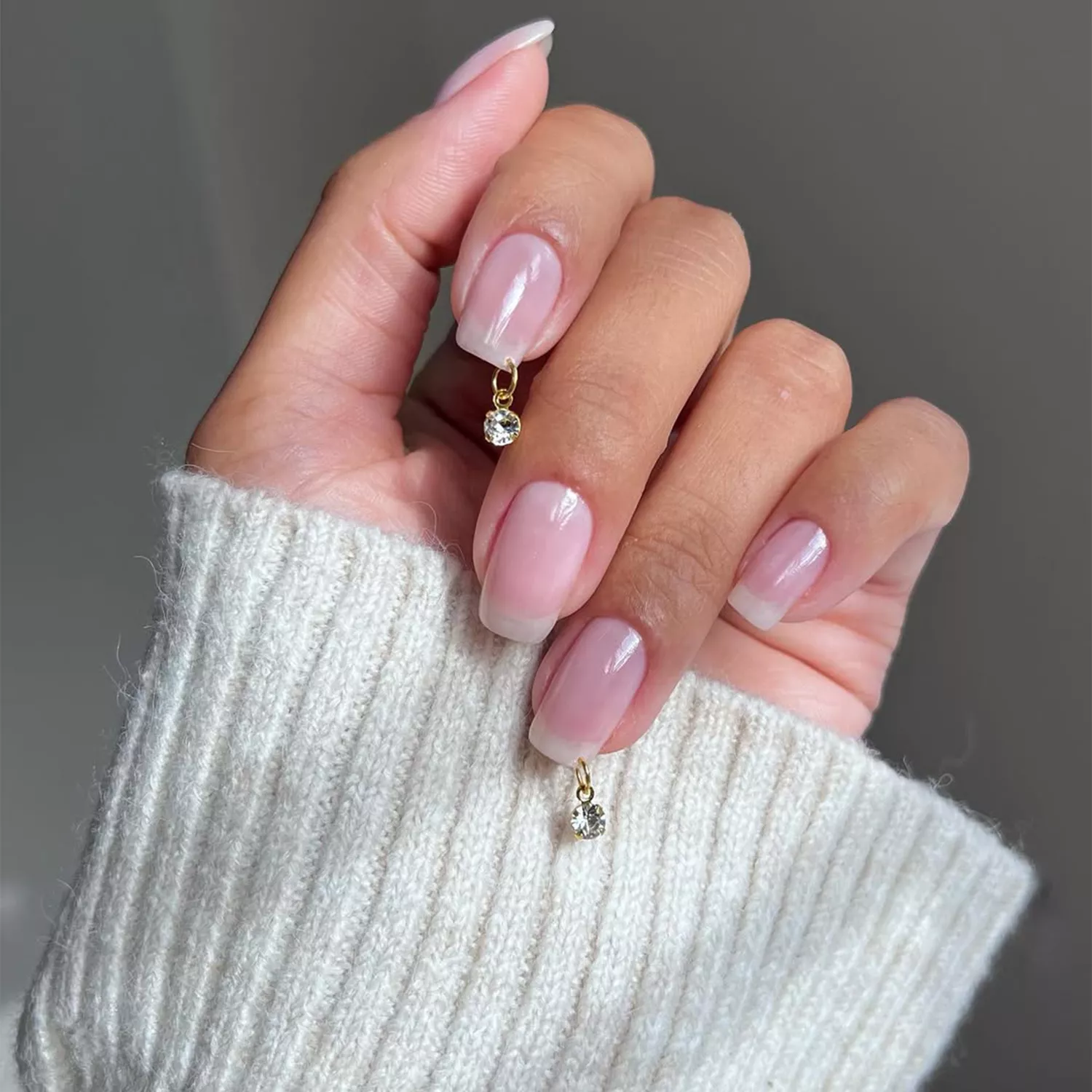 Short Square Dangling Charm Nails Short Square Dangling Charm Nails — Trendy Simple Nail Designs