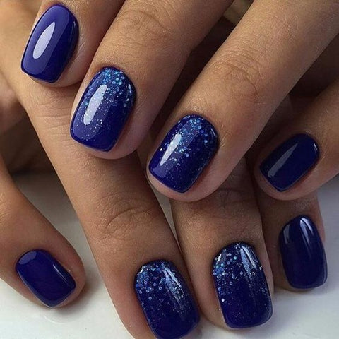 Glitter Accents On Two Nails Visual Idea — Winter Gel Nails