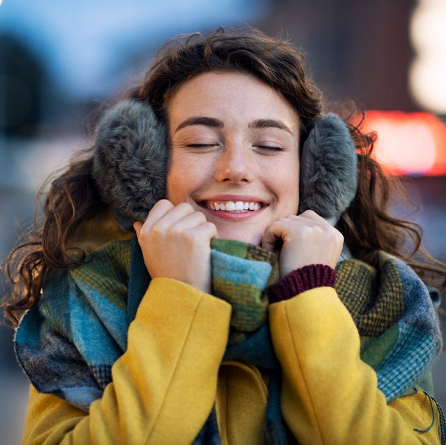 Cozy Yellow Coat with Grey Earmuffs — Earmuffs Outfits