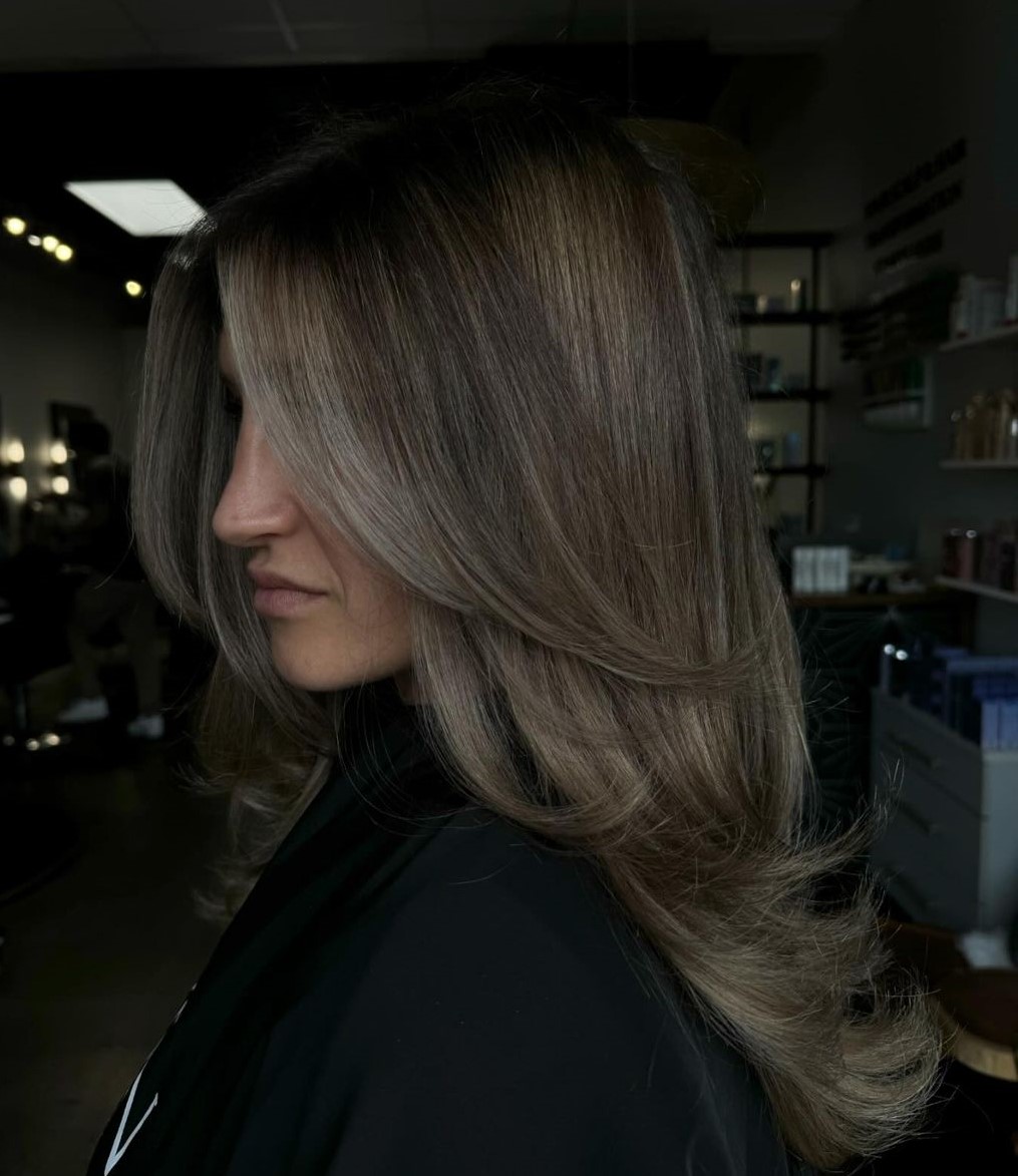 Ash Blonde With Blonde and Brown Balayage Ash Blonde With Blonde and Brown Balayage — Reverse Balayage