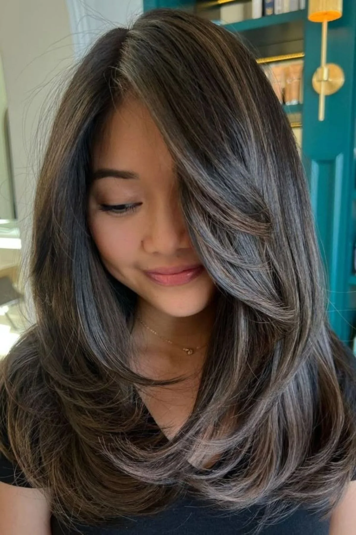 Dark Brown Ash Blonde Layers Dark Brown Ash Blonde Layers — Winter Hairstyles for Thick Hair