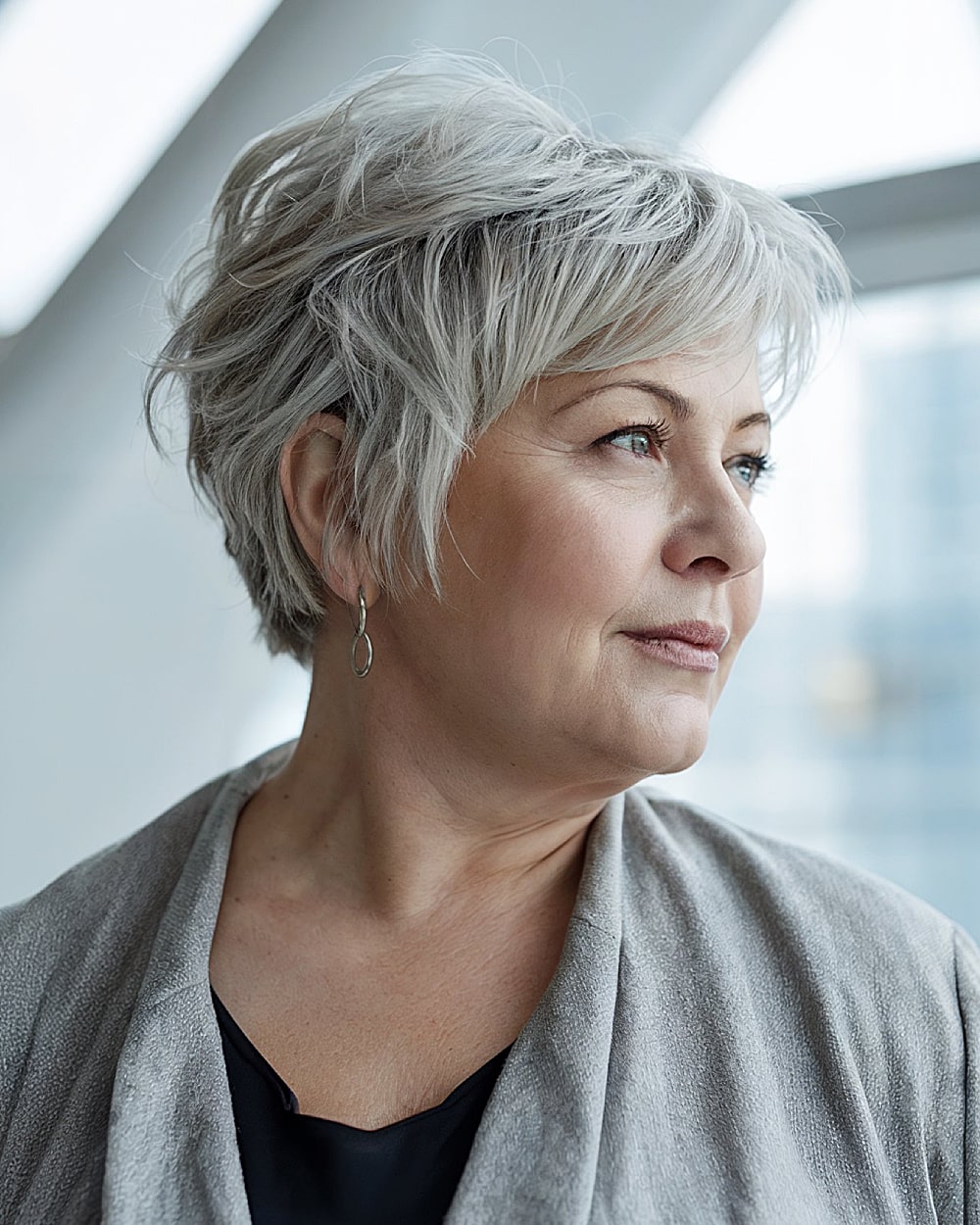 Ash Blonde Visual Idea — Winter Haircuts for Plus Size Women