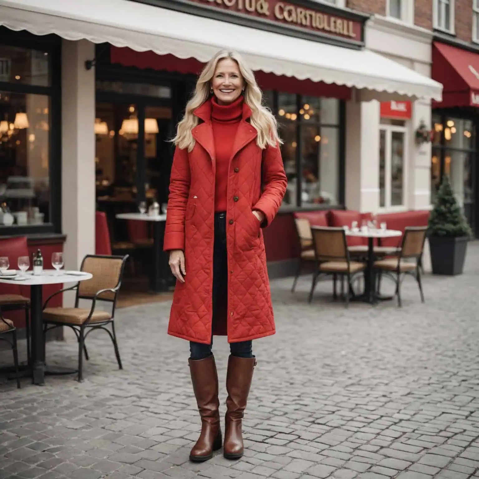 Vibrant Red Quilted Coat for a Bold Statement — Winter Outfits for Women Over 60