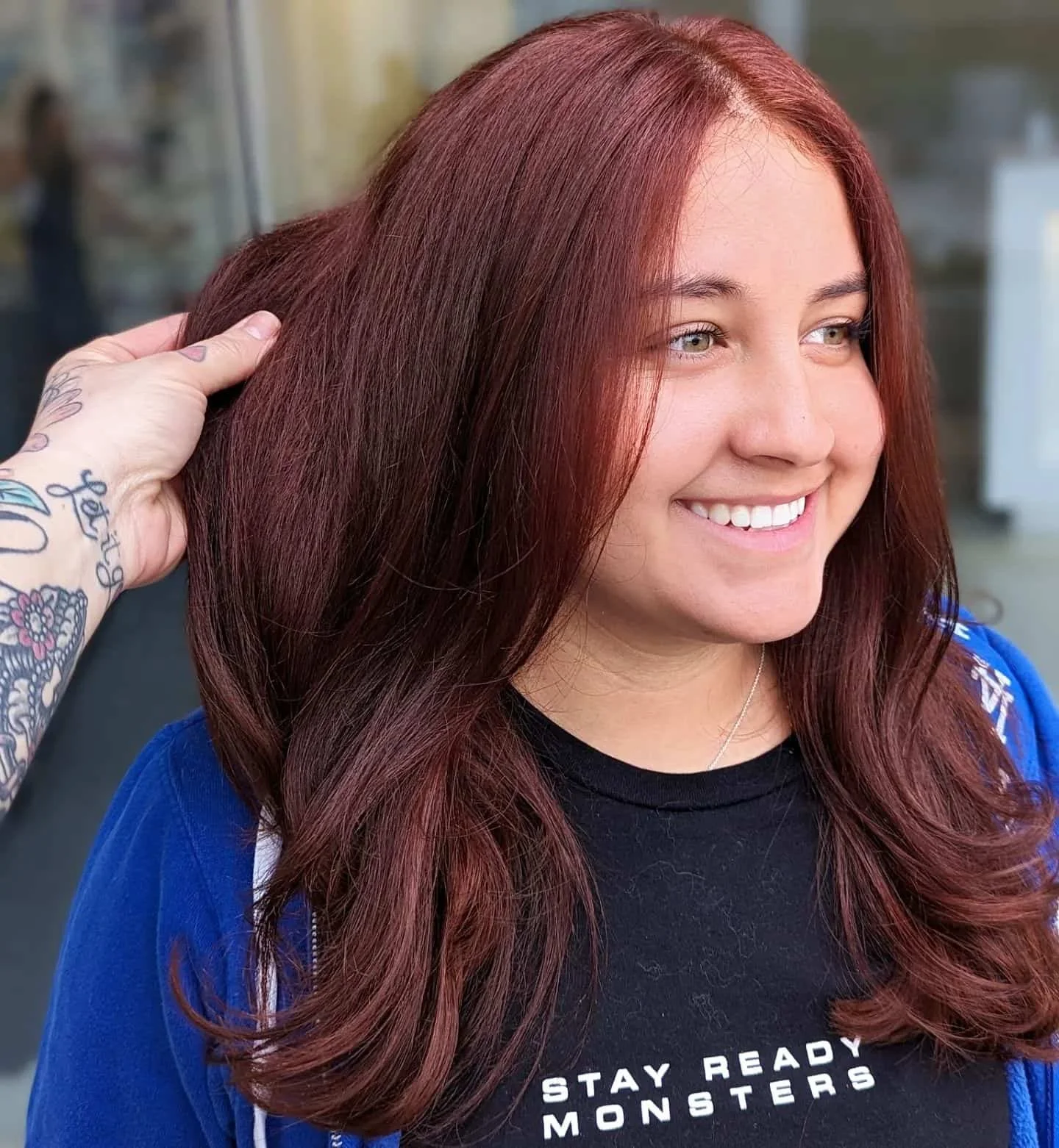 Deep Red Wine Loose Waves Deep Red Wine Loose Waves — Winter Red Hair Colors