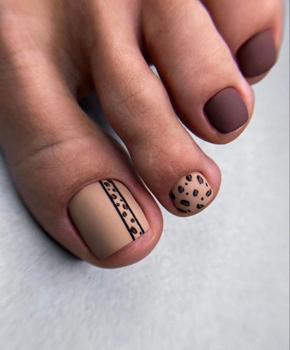 Matte Leopard Print Toes Matte Leopard Print Toes — Winter Pedicure Colors
