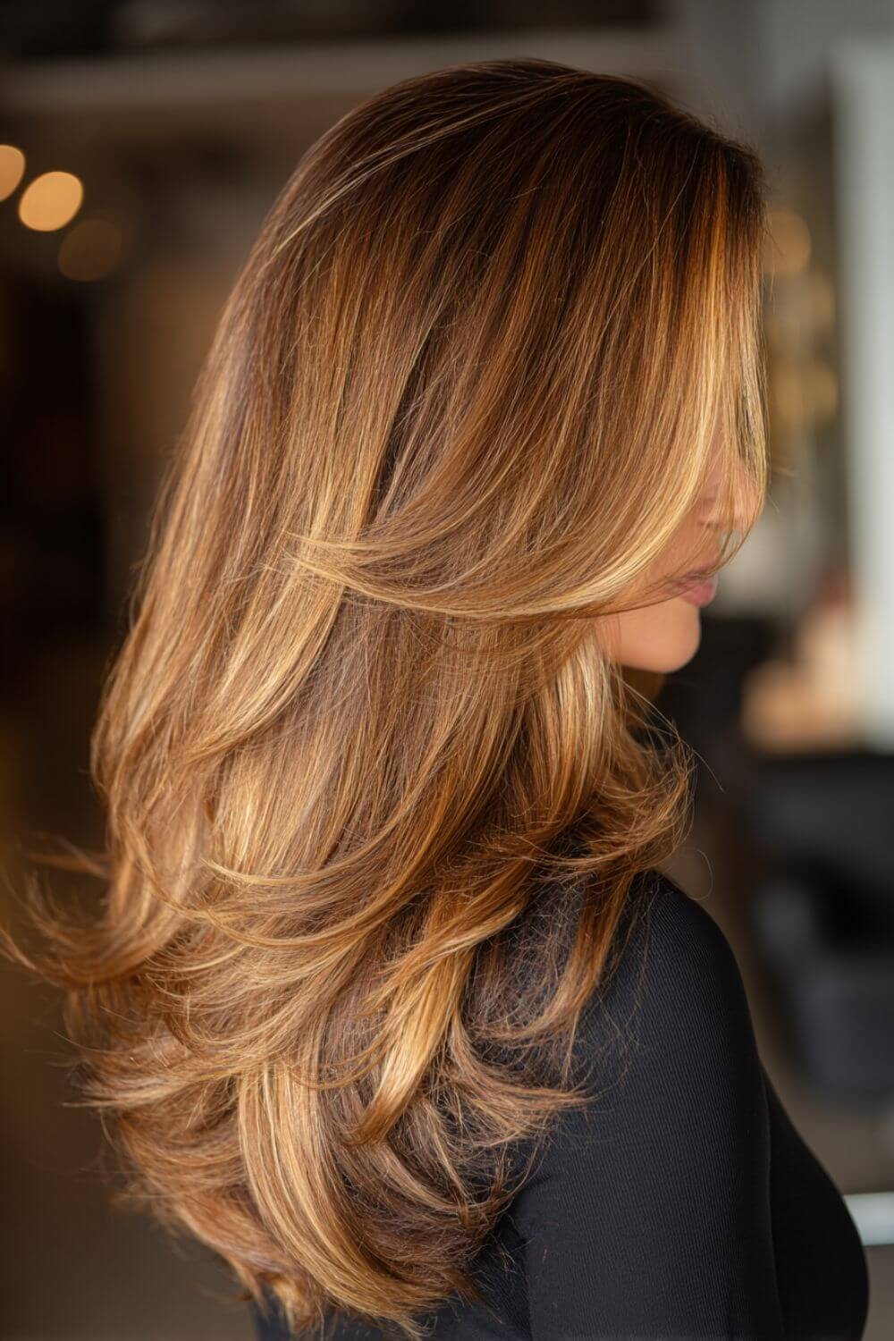 Honey Blonde with Caramel Balayage — Winter Hair Colors for Women Over 40