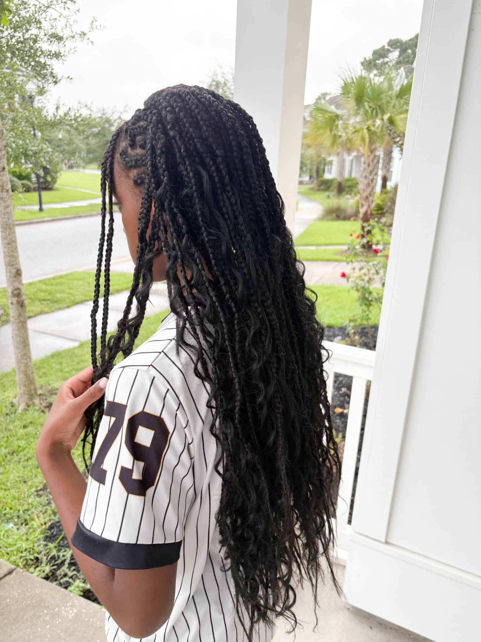 Box Braids with Mixed Texture Ends — Winter Braids for Black Women