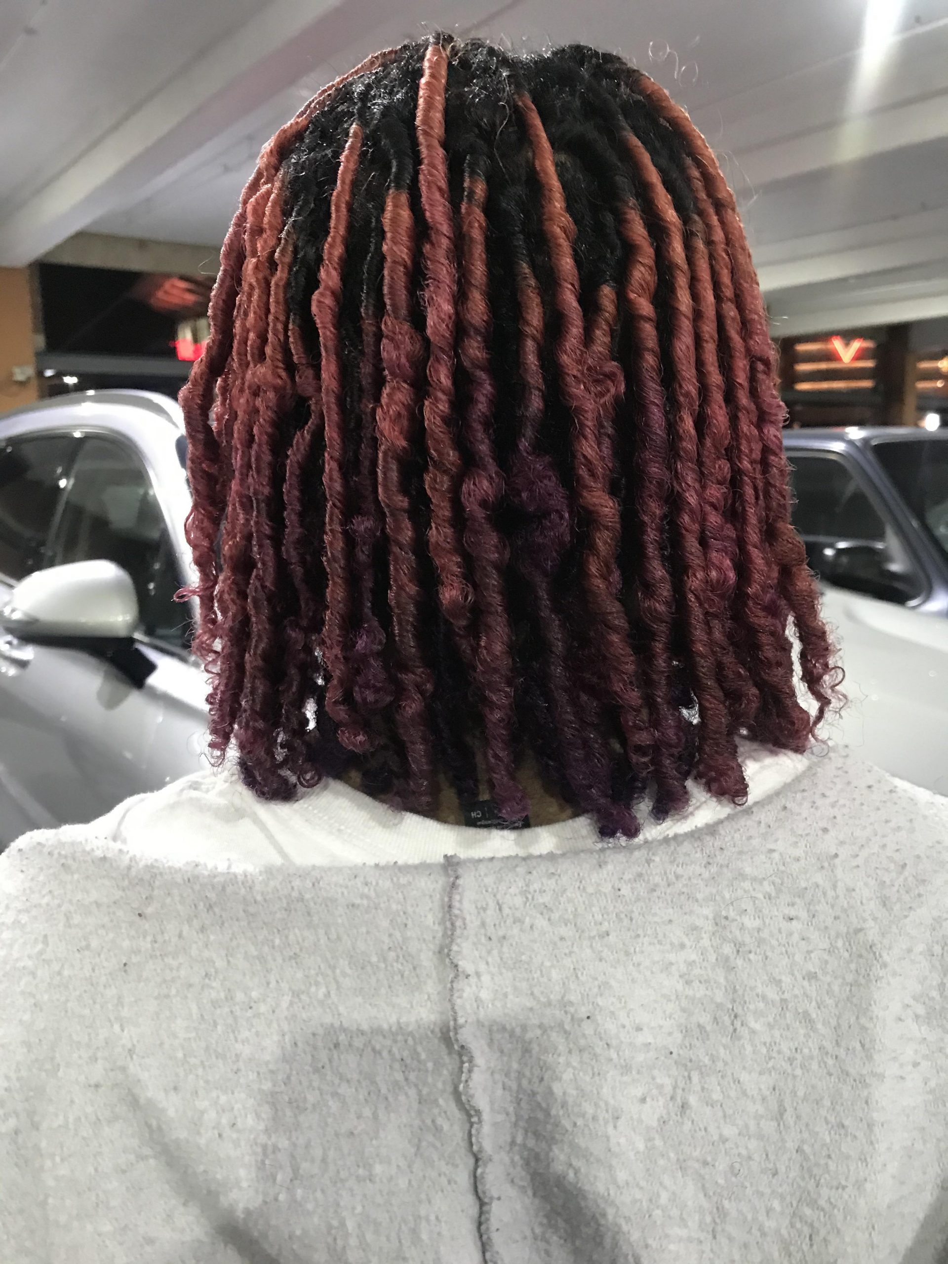 Locs With Burgundy and Purple Color Transition Locs With Burgundy and Purple Color Transition — Winter Loc Styles