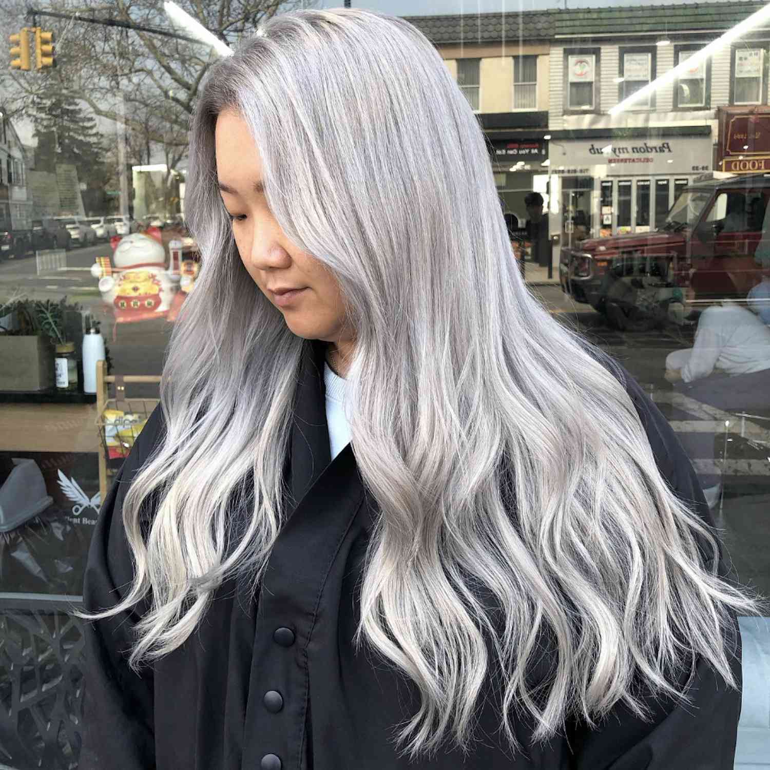 Icy Platinum Silver-Gray Icy Platinum Silver-Gray — Winter Hair Colors for Gray Hair