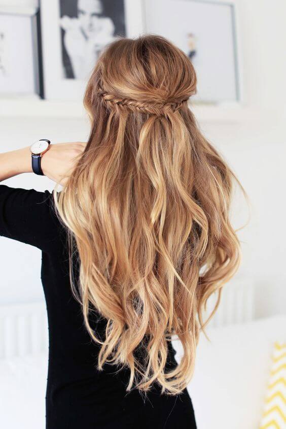 Honey Blonde Braided Half-Up — Winter Wedding Guest Hairstyles
