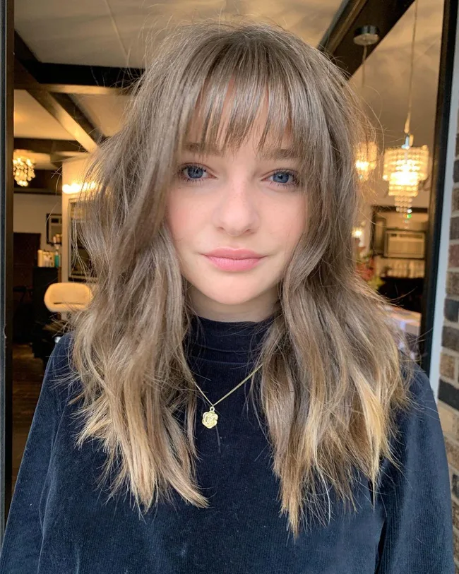 Ash Brown Shag With Wispy Bangs — Winter Layered Haircuts
