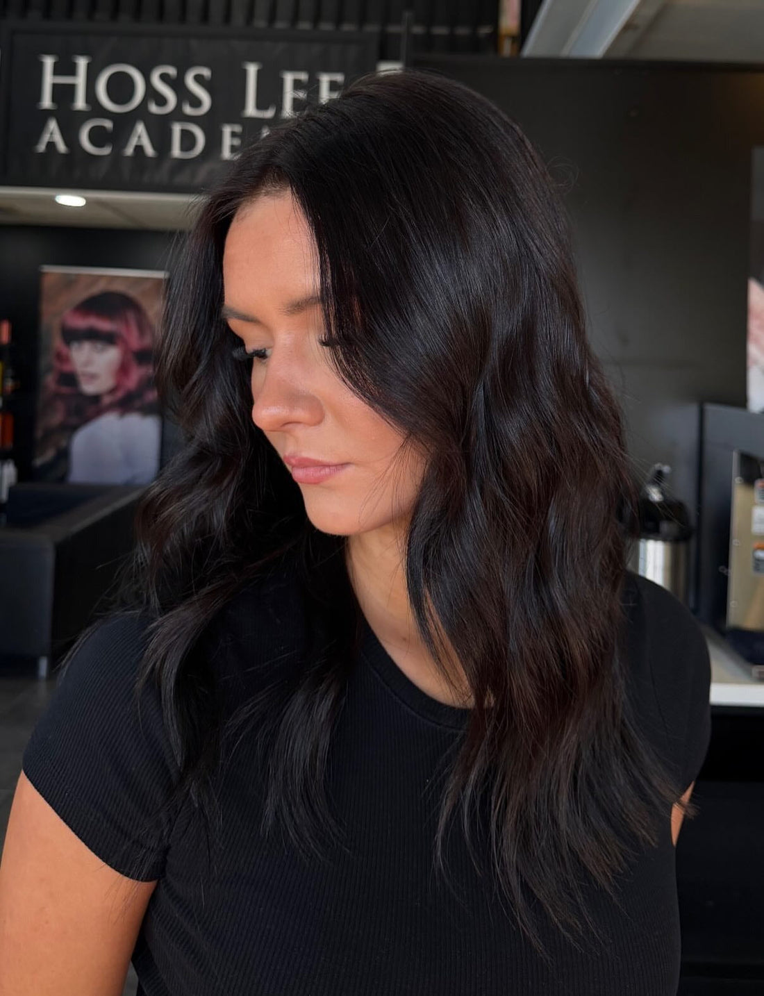 Cool Espresso Lob With Side-Swept Bangs Cool Espresso Lob With Side-Swept Bangs — Espresso Brown Hair