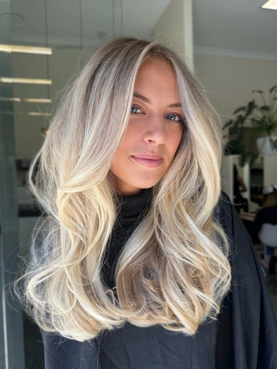 Bright Platinum Blonde Hair with a Black Top — Blonde Hair Colour