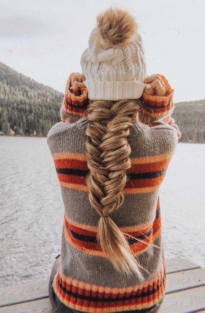 Light Brown Fishtail Braid Light Brown Fishtail Braid — Winter Braided Hairstyles