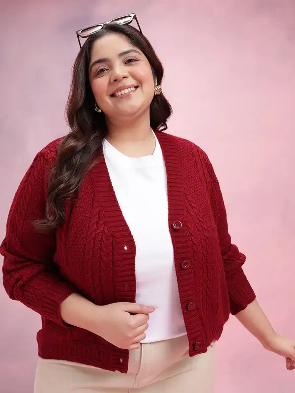 Long Wavy Dark Brown Air-Dried — Winter Hairstyles for Plus Size Women