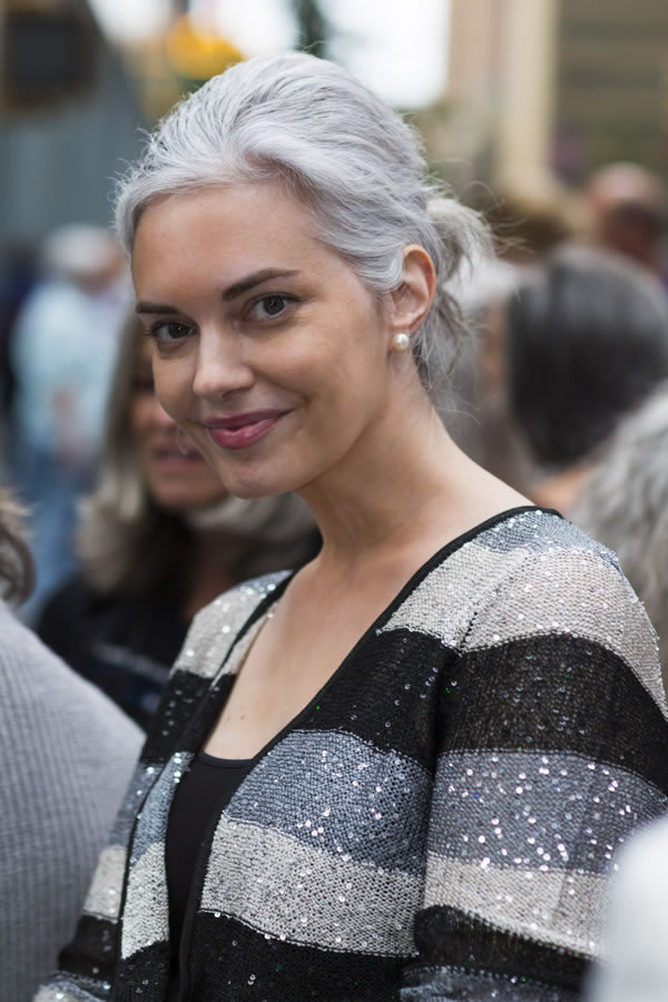 Mid-Back Gray Curls With Natural Variation Mid-Back Gray Curls With Natural Variation — Winter Haircuts for Gray Hair
