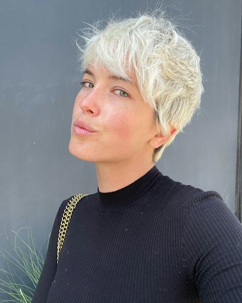 Platinum Pixie With Textured Bangs — Winter Haircuts for Girls