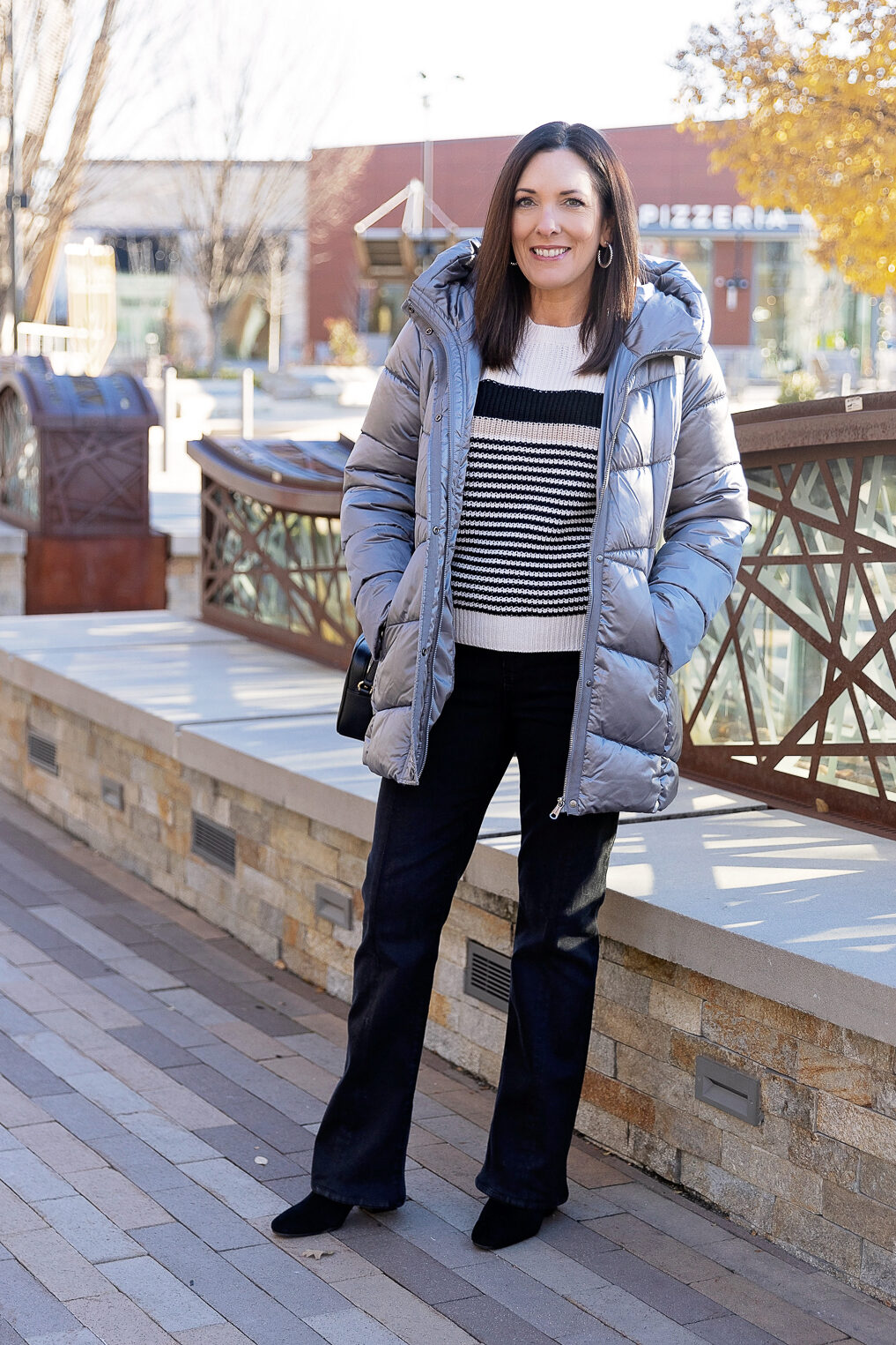 Puffer Coat and Flared Jeans for Winter Warmth Puffer Coat and Flared Jeans for Winter Warmth — Winter Outfits for Warm Weather