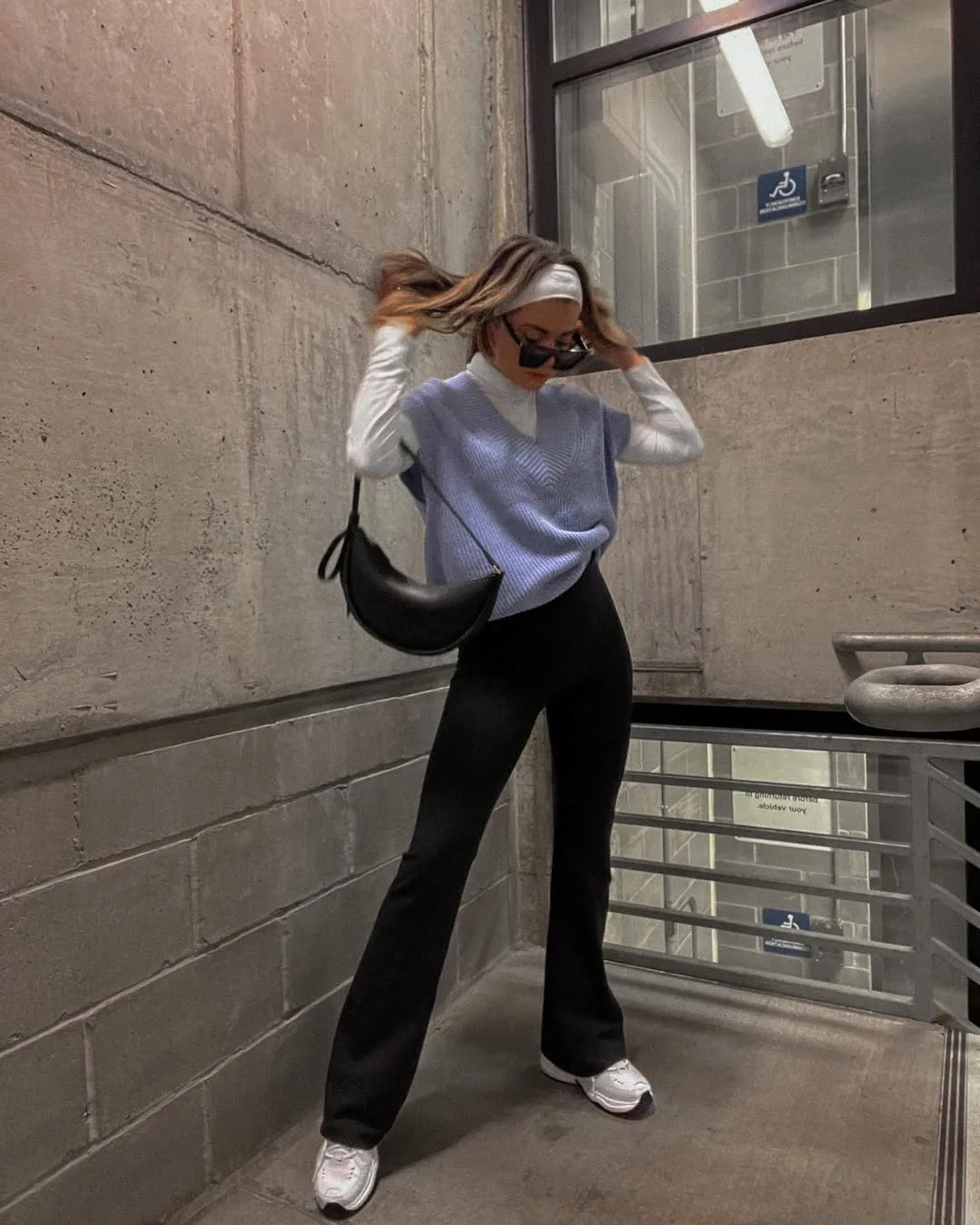 White Sneakers Outfit Idea — Winter Outfits with Leggings