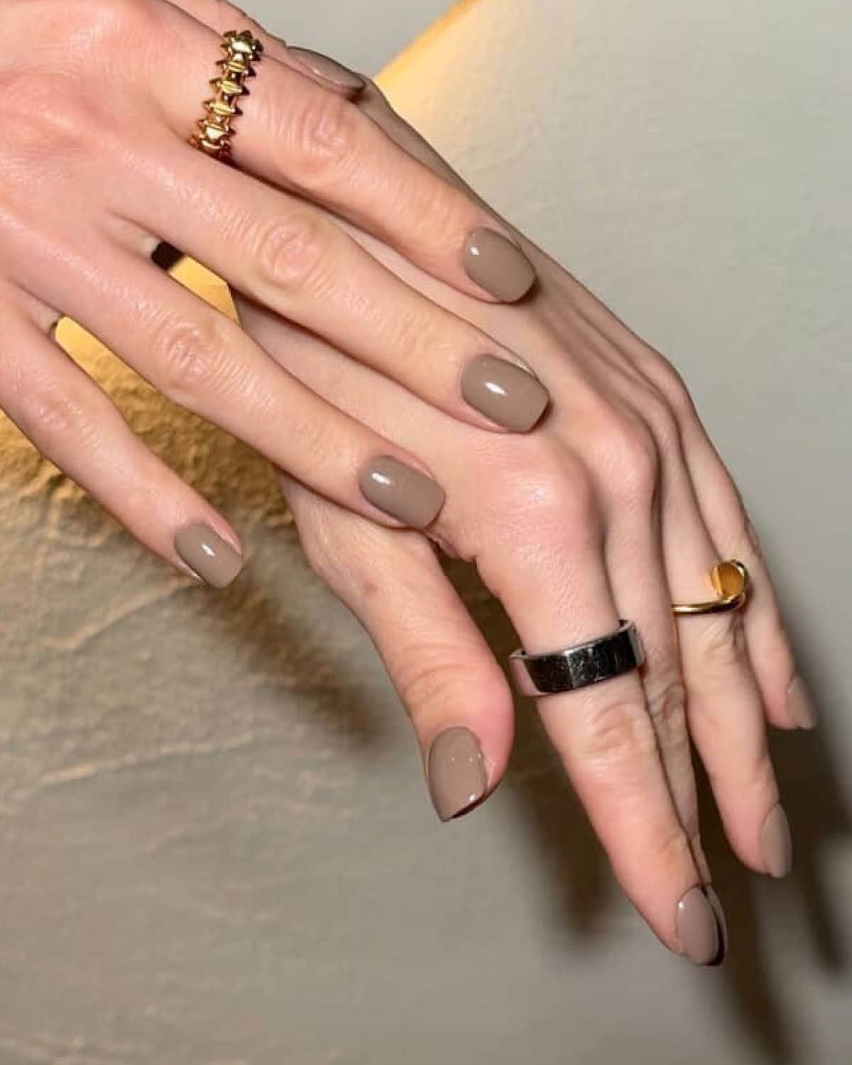 Uniform Taupe Short Squares — Neutral Nail Colors