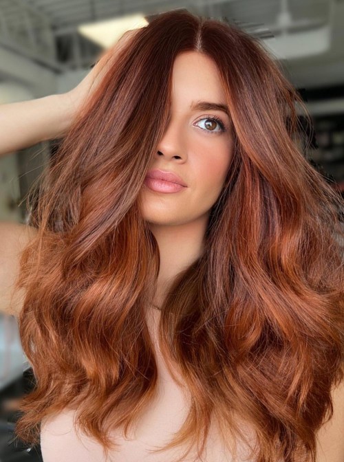 Shoulder-Length Auburn With Copper Shoulder-Length Auburn With Copper — Winter Auburn Hair Color