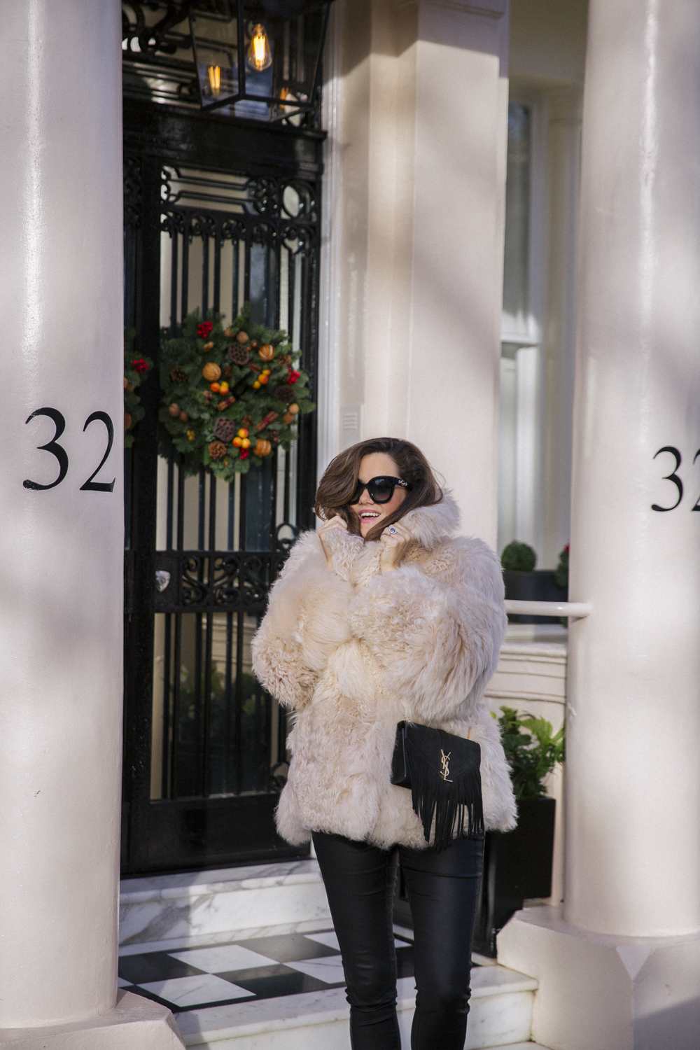 Cream Teddy Coat with Leather Pants for Casual Chic Cream Teddy Coat with Leather Pants for Casual Chic — Teddy Coat Outfits