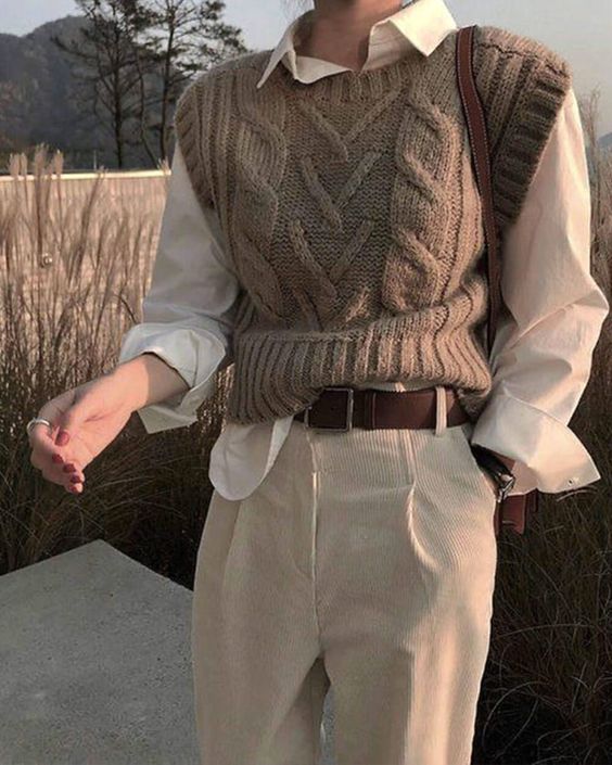 Cable-Knit Sweater Vest for Layered Academia Cable-Knit Sweater Vest for Layered Academia — Dark Academia Winter Outfits