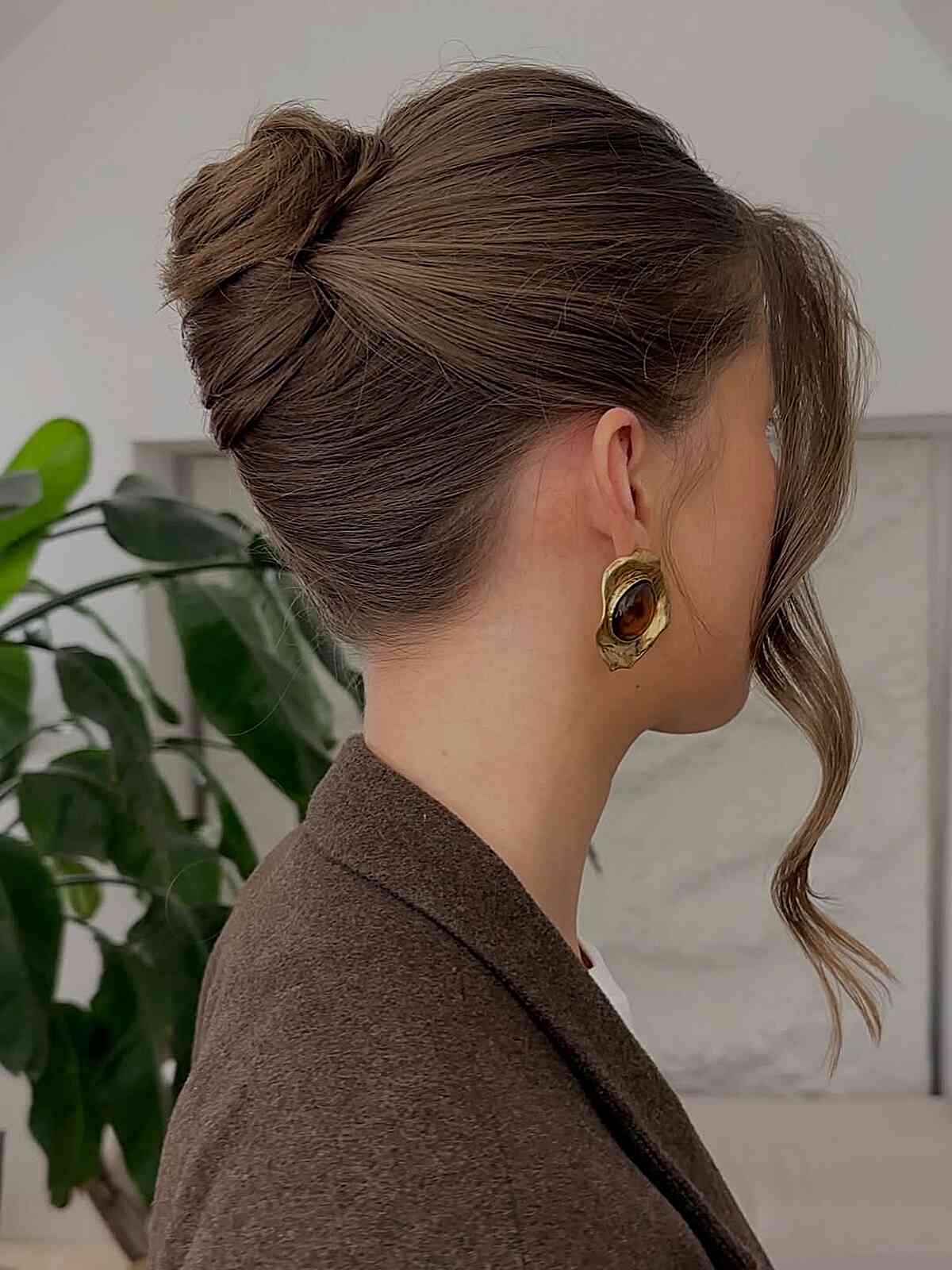 Sleek Dark Brown French Twist Updo Sleek Dark Brown French Twist Updo — Winter Updos