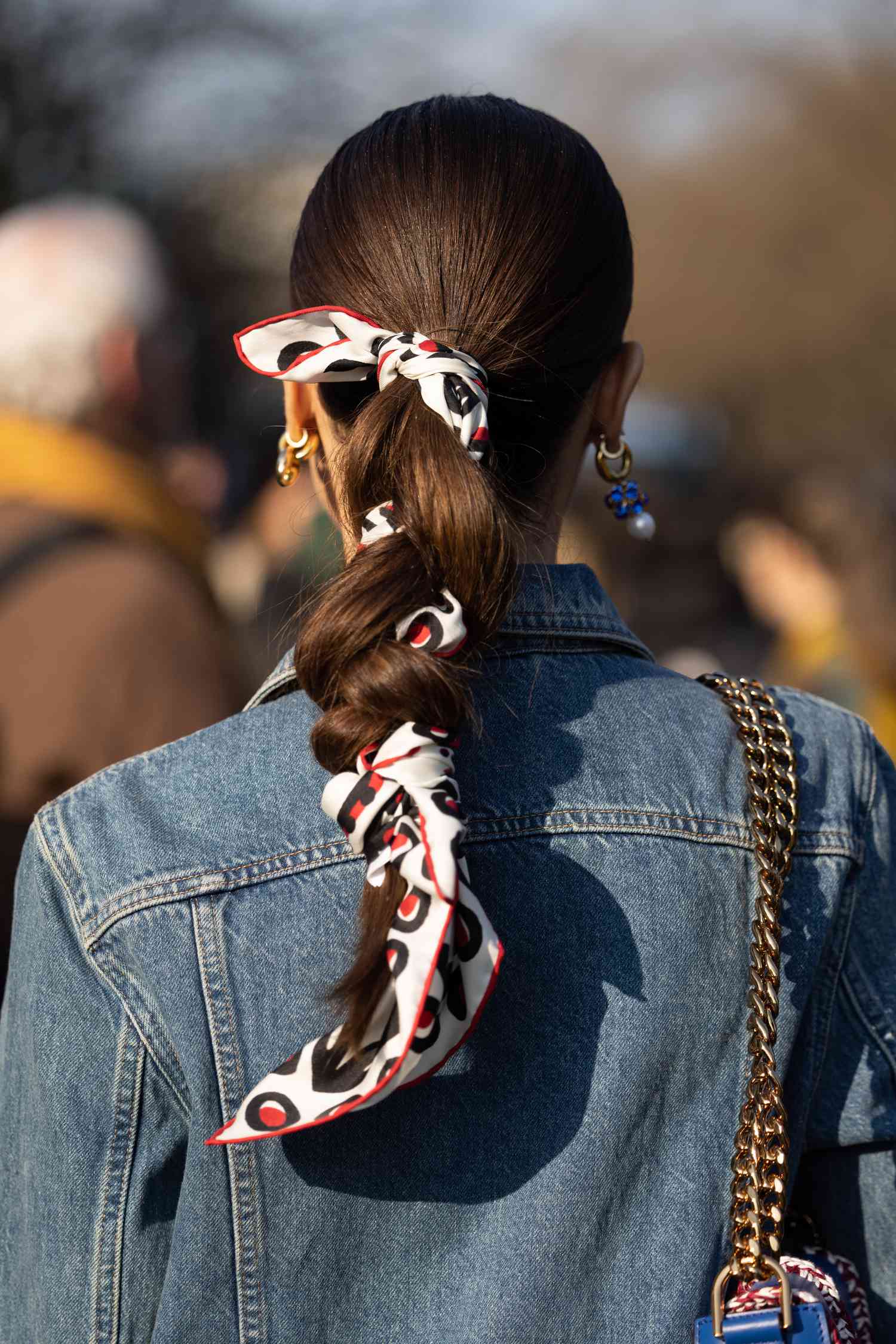 Thick Braid with Woven Scarf Thick Braid with Woven Scarf — Winter Hairstyles with Scarf