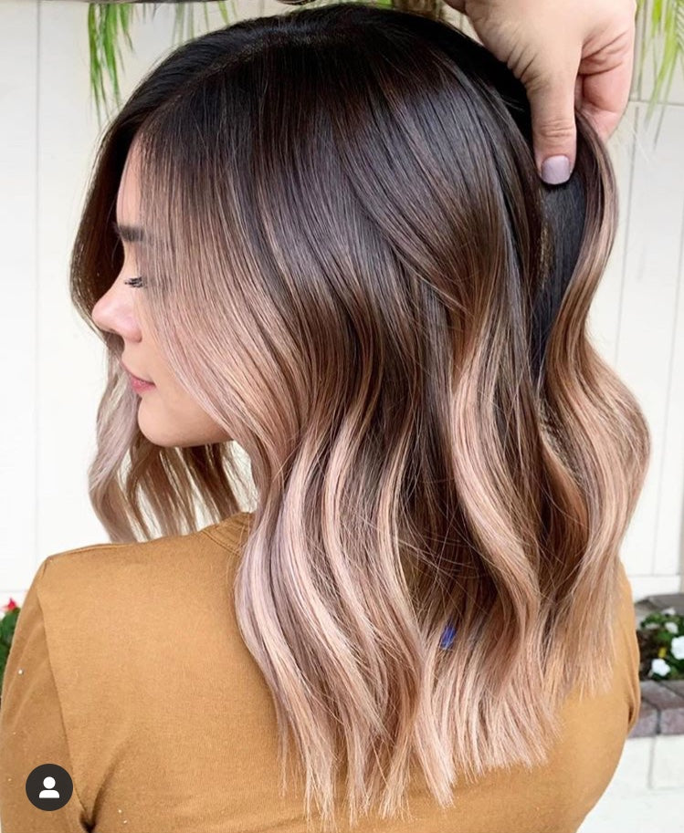 Brunette To Rose Gold Ombre Brunette To Rose Gold Ombre — Winter Ombre Hair