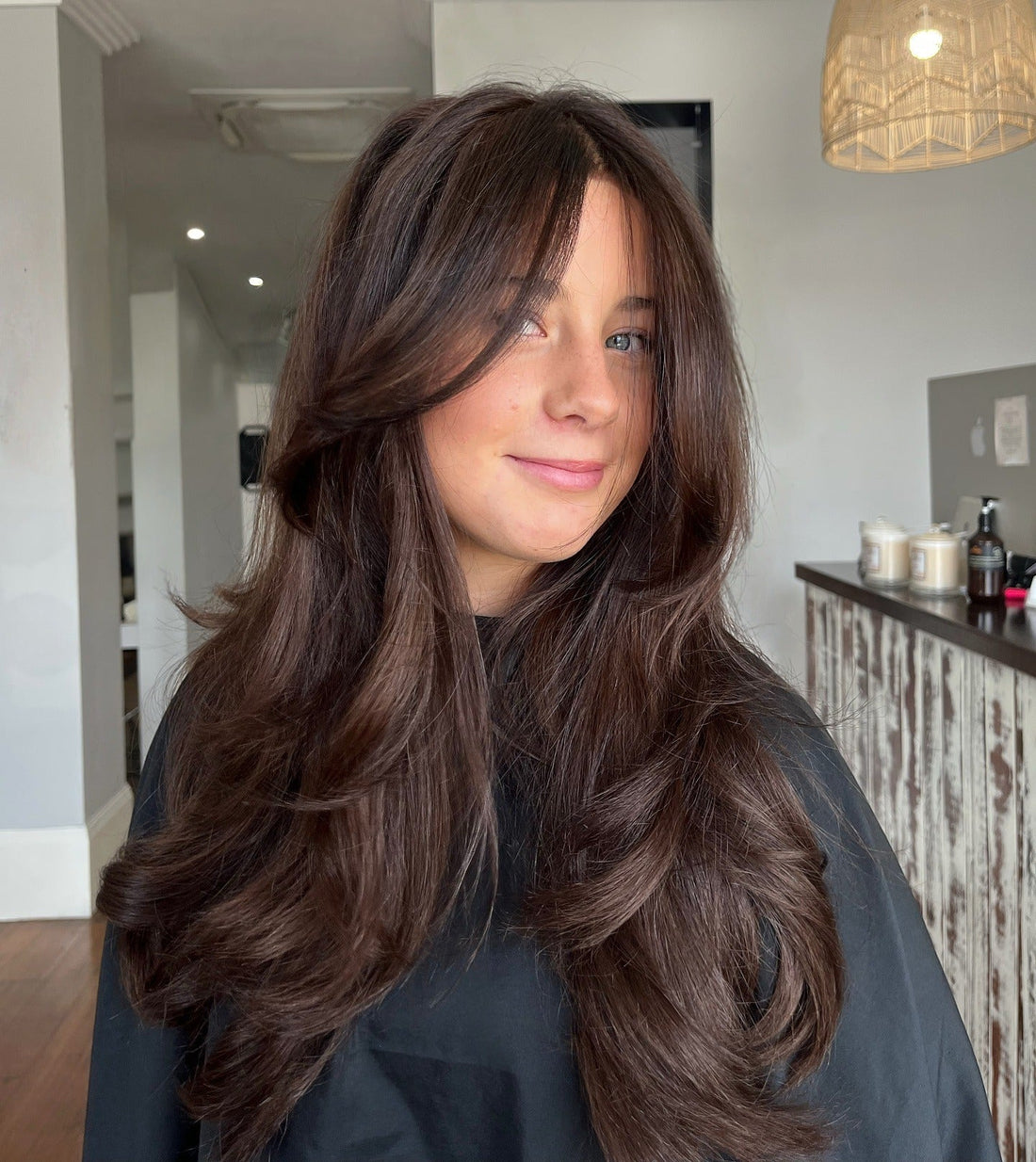 Long Blowout With Face-Framing Long Blowout With Face-Framing — Dark Chocolate Brown Hair