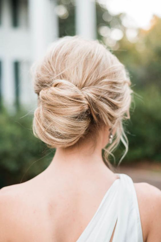 Ash Blonde Twisted Collarbone Bun — Winter Wedding Guest Hairstyles