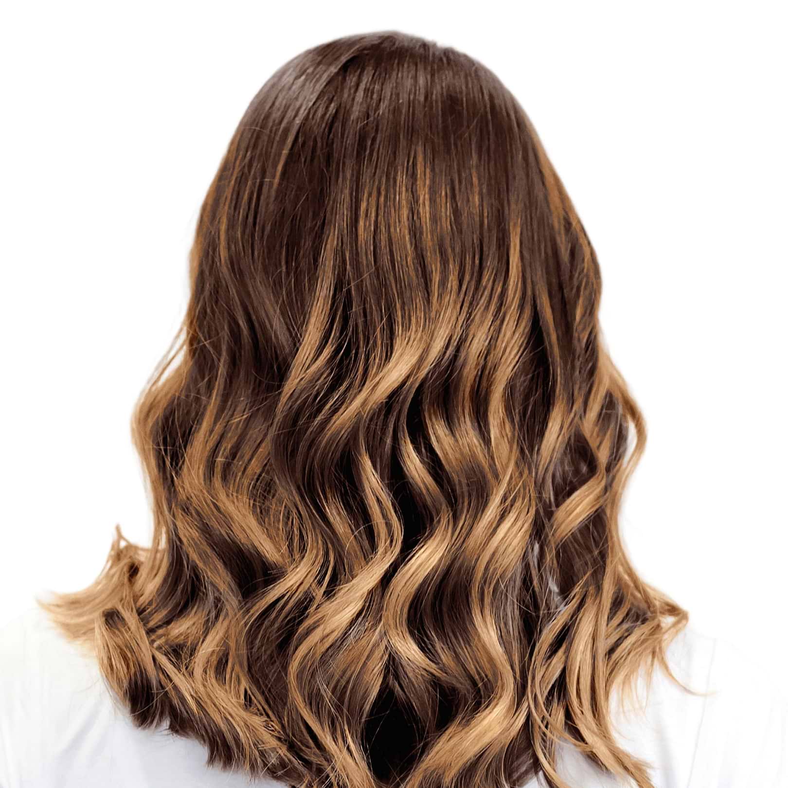 Dark Brown Lob With Caramel Balayage Dark Brown Lob With Caramel Balayage — Winter Hair Colors for Pale Skin
