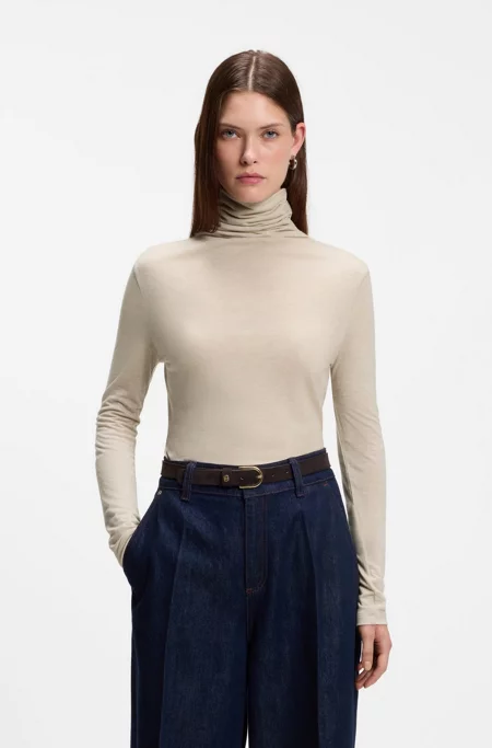 Elevated Basics: Knit Turtleneck with Wide-Leg Trousers — Winter Brunch Outfits