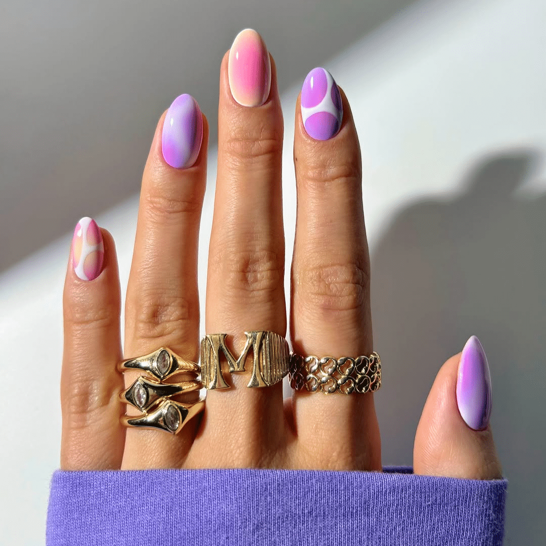 Medium Oval 3D Fruit Designs on Pink — Cute Nail Designs