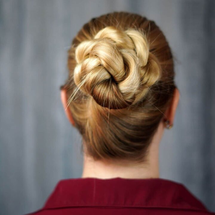 Layers Blonde Intricate Braided Bun Layers Blonde Intricate Braided Bun — Winter Bun Hairstyles