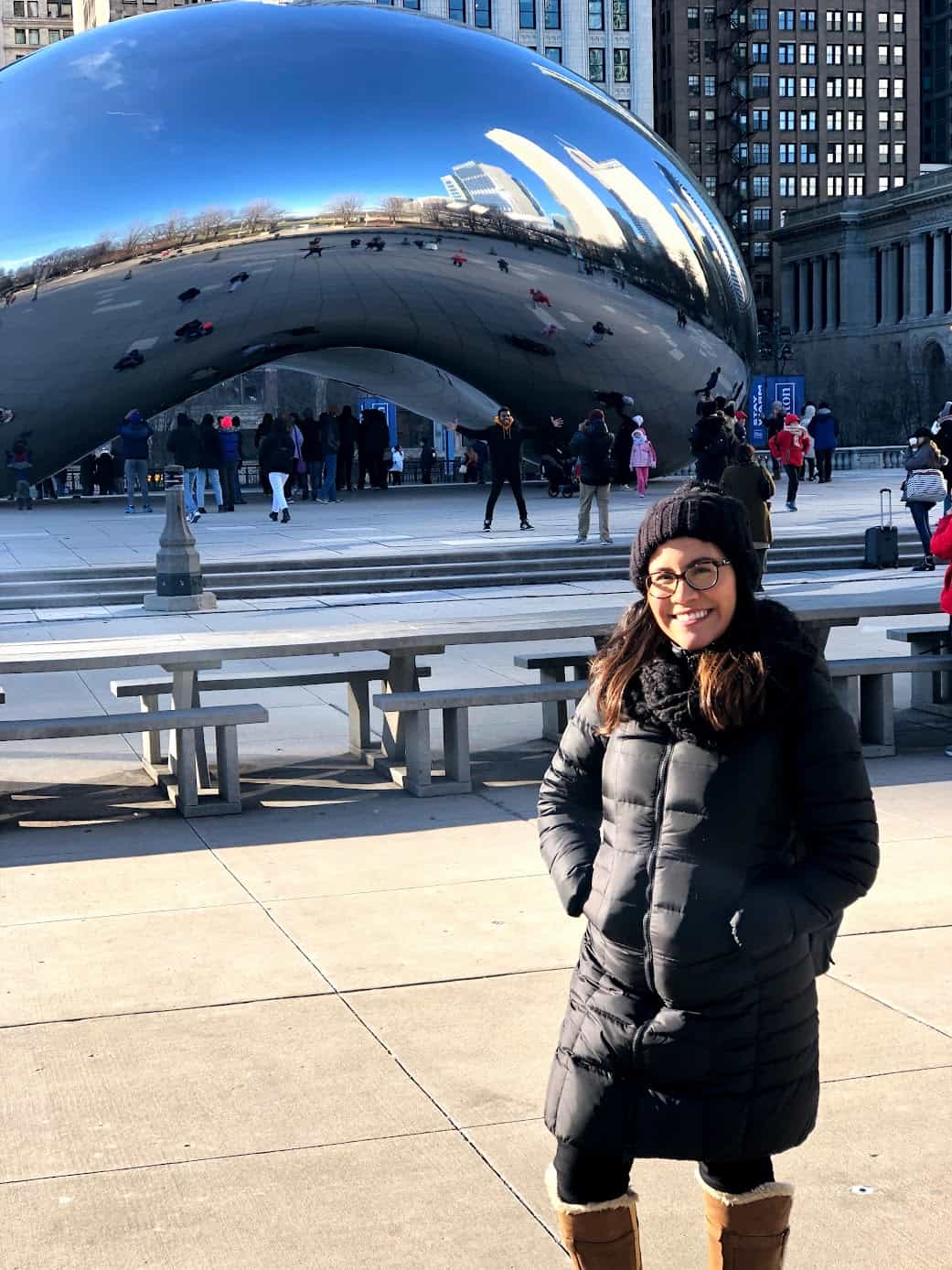 Long Puffer Coat with Beanie and Scarf Long Puffer Coat with Beanie and Scarf — Chicago Winter Outfits